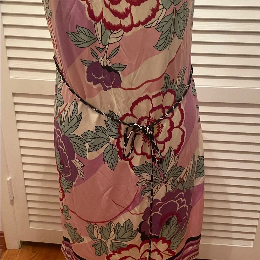 Elie Tahari Multicolor Silk  Floral Midi Dress